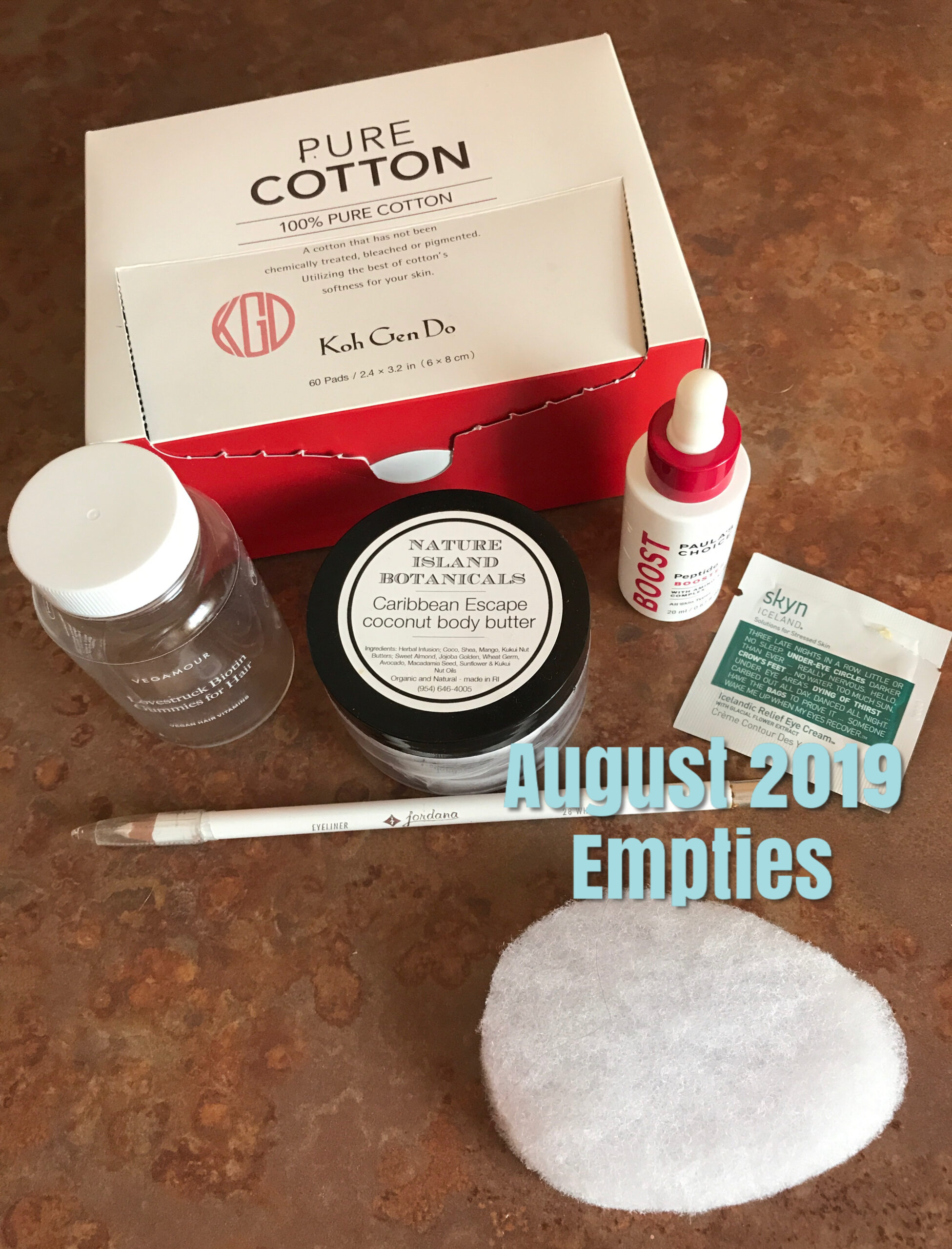 empty beauty products for August 2019
