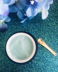 pale blue gel-cream inside the jar of City Beauty Blue Defense Hydrogel