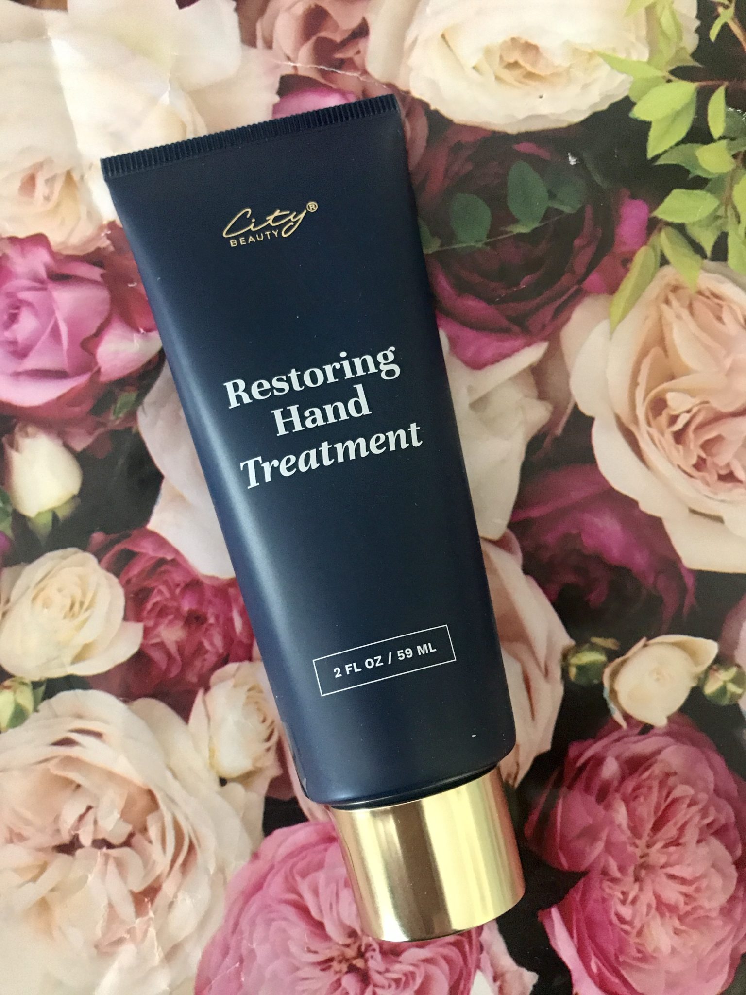 black & gold tube of City Beauty Restoring Hand Treatment